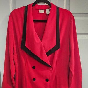 APART. Vintage. Red and Black. Double Breasted. Equestrian Blazer.. Size:16